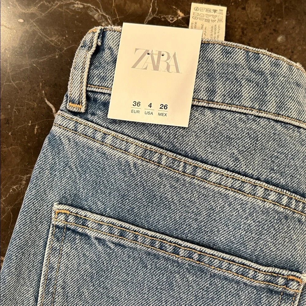 Zara Light Blue Denim Cutoff Shorts - Picture 9 of 9